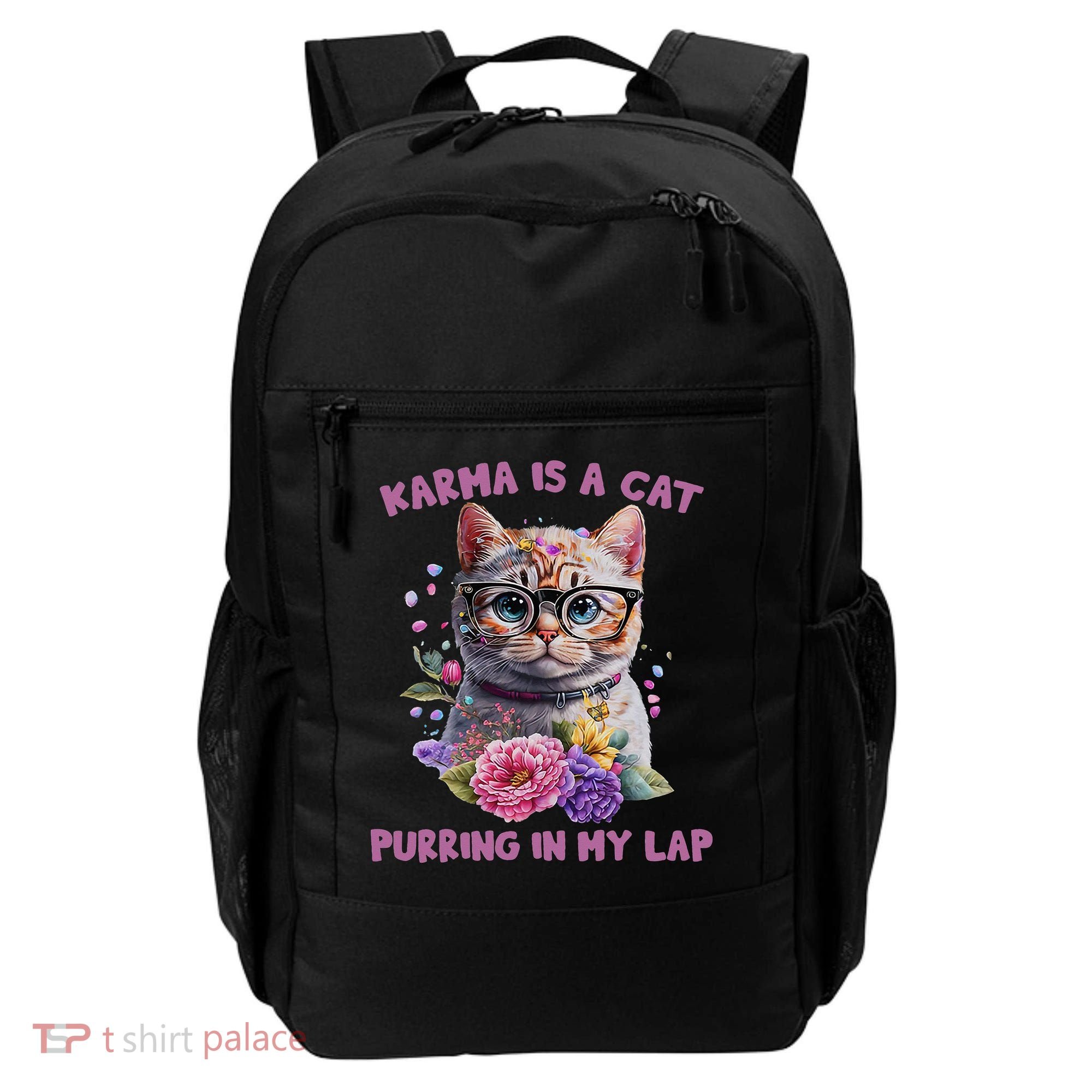 Karma Is A Cat Purring In My Lap Backpack