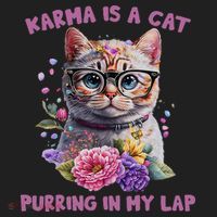 Karma Is A Cat Purring In My Lap Beanie thumb 2