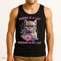 Karma Is A Cat Purring In My Lap Tank Top thumb 3