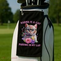 Karma Is A Cat Purring In My Lap Golf Towel thumb 2