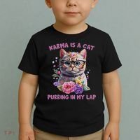 Karma Is A Cat Purring In My Lap Toddler T-Shirt thumb 2