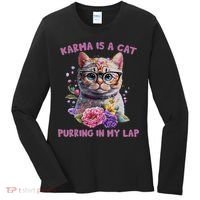 Karma Is A Cat Purring In My Lap Women's Long Sleeve Shirt thumb 0