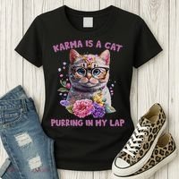 Karma Is A Cat Purring In My Lap Women's T-Shirt thumb 3