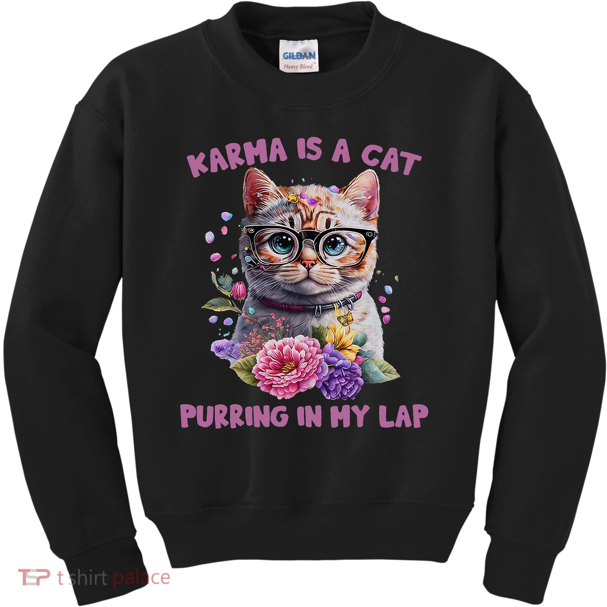 Karma Is A Cat Purring In My Lap Kids Sweatshirt