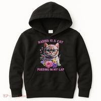 Karma Is A Cat Purring In My Lap Kids Hoodie thumb 0