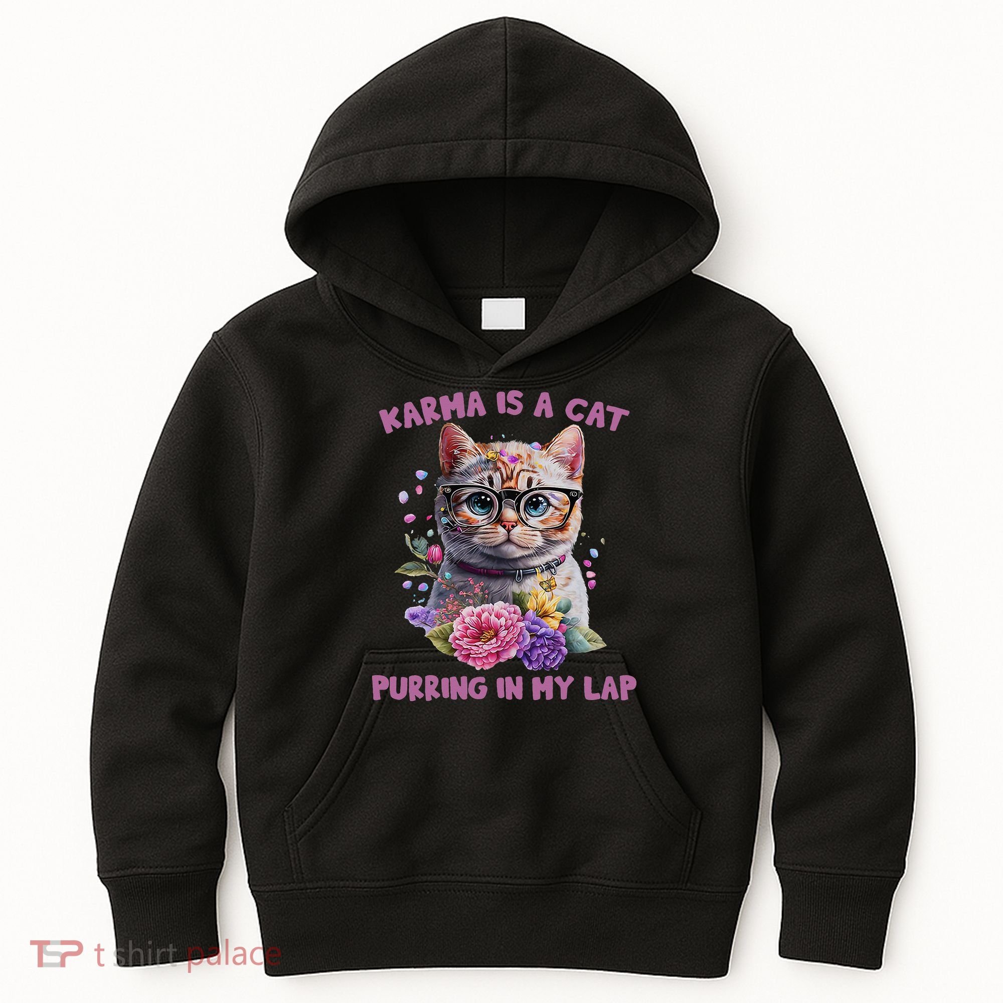 Karma Is A Cat Purring In My Lap Kids Hoodie