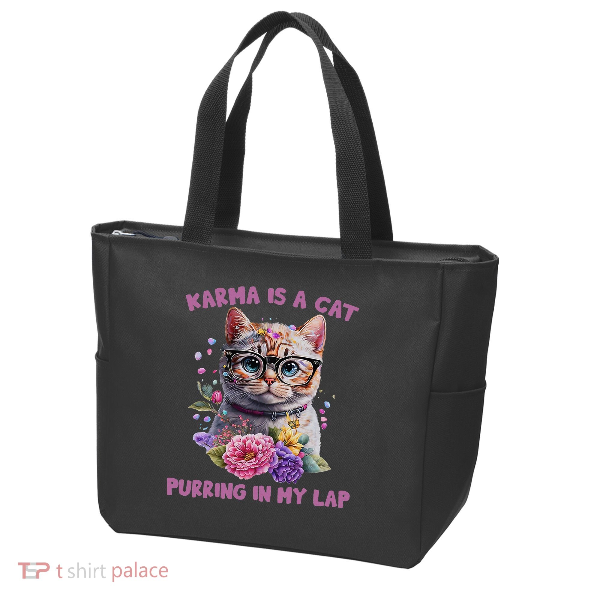 Karma Is A Cat Purring In My Lap Tote Bag