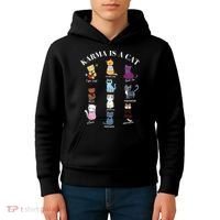 Karma Is A Cat Kids Hoodie thumb 4
