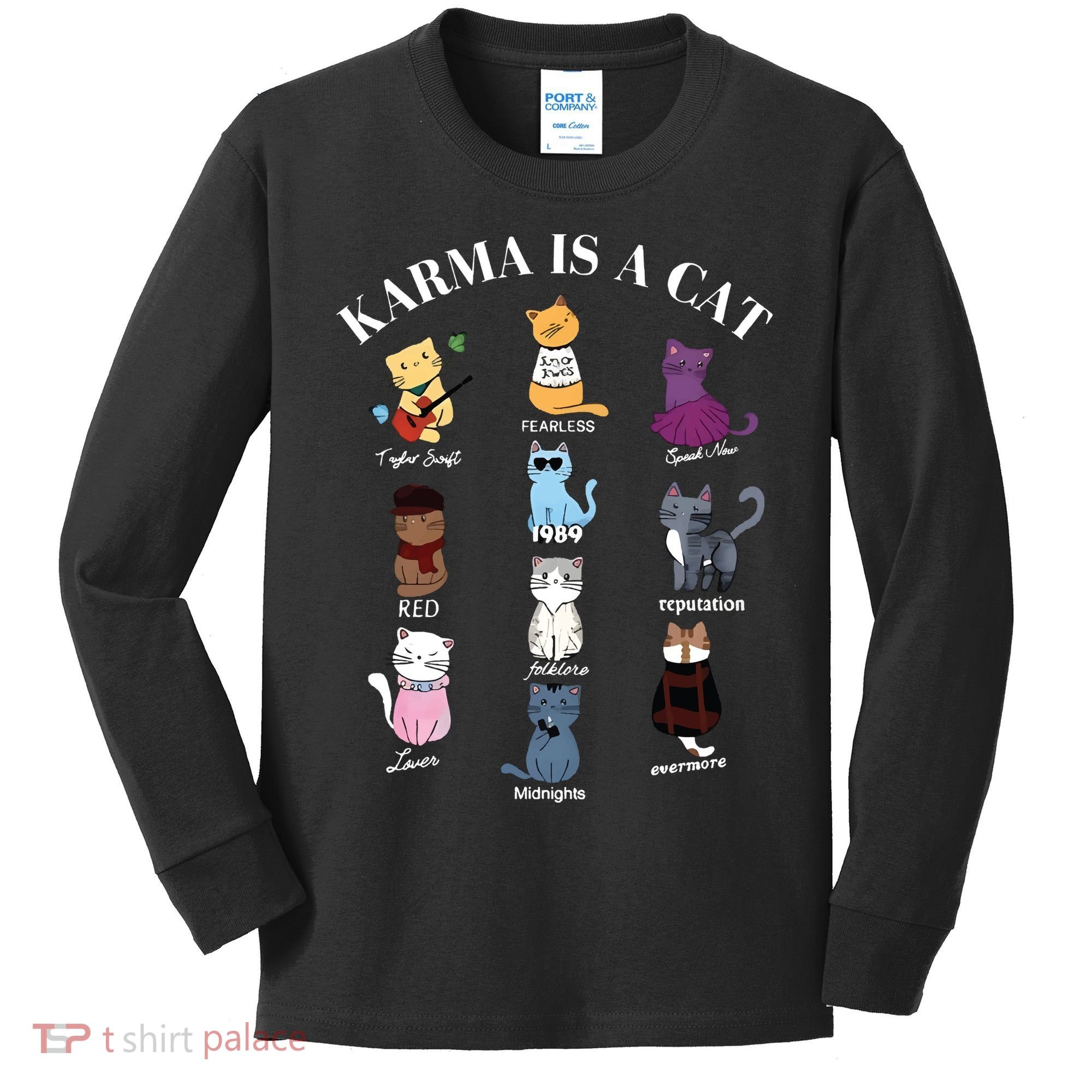 Karma Is A Cat Kids Long Sleeve Shirt