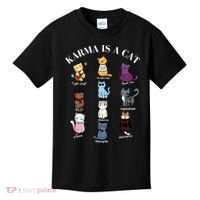 Karma Is A Cat Kids T-Shirt thumb 0