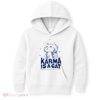 karma is a cat purring in my lap cause it loves me Kids Hoodie thumb 0