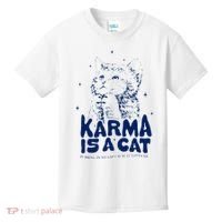 karma is a cat purring in my lap cause it loves me Kids T-Shirt thumb 0