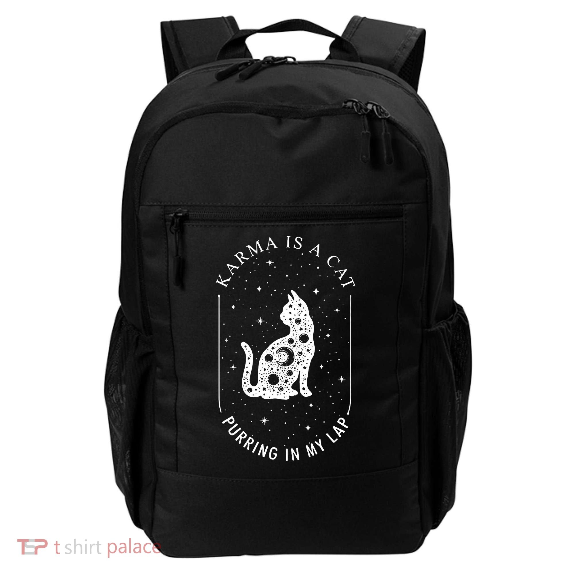 Karma Is A Cat Purring In My Lap Backpack