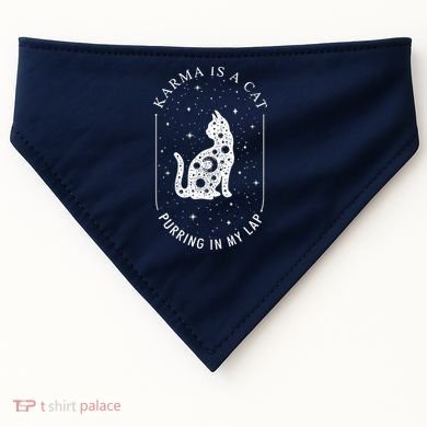 Karma Is A Cat Purring In My Lap USA-Made Doggie Bandana
