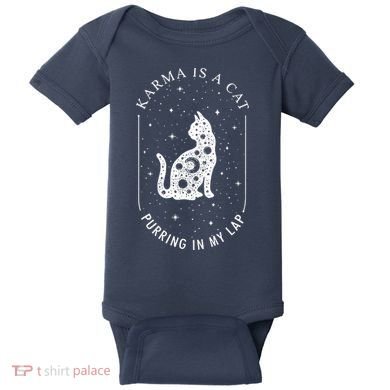 Karma Is A Cat Purring In My Lap Baby Bodysuit