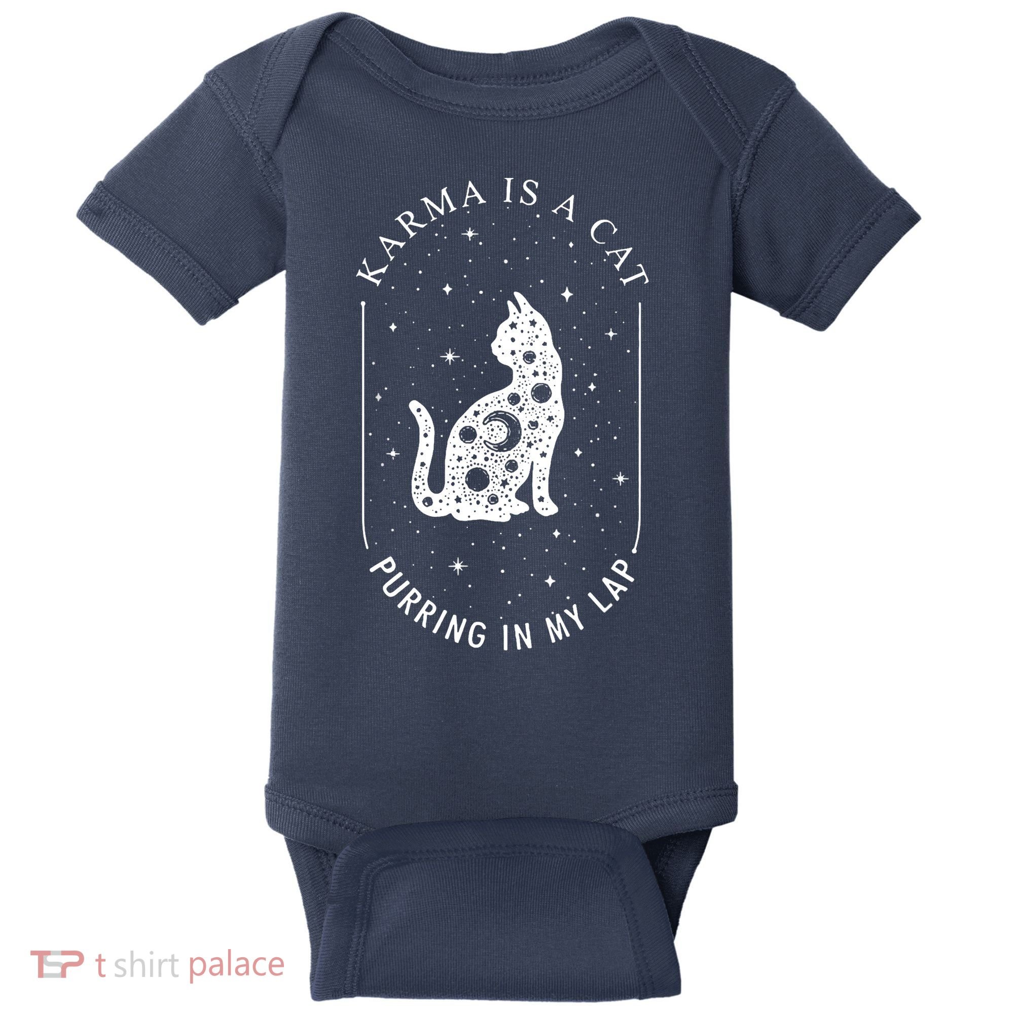 Karma Is A Cat Purring In My Lap Baby Bodysuit