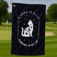 Karma Is A Cat Purring In My Lap Golf Towel thumb 1