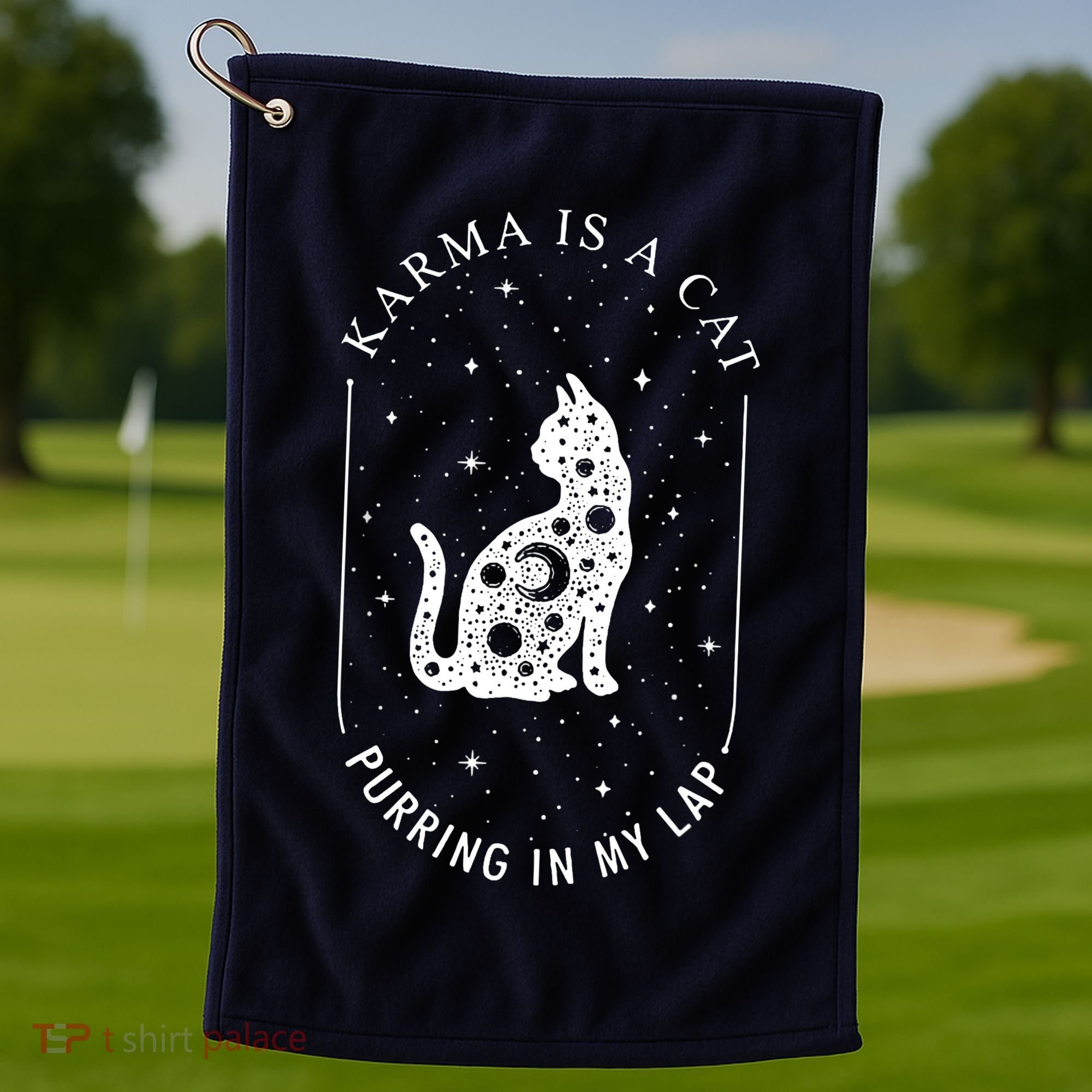 Karma Is A Cat Purring In My Lap Golf Towel