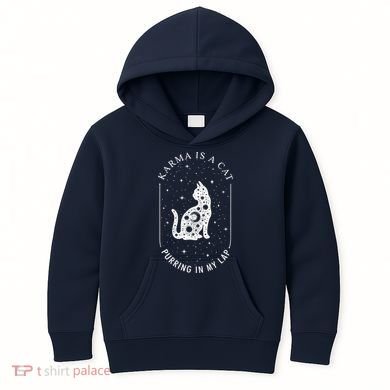 Karma Is A Cat Purring In My Lap Kids Hoodie