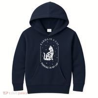 Karma Is A Cat Purring In My Lap Kids Hoodie thumb 0