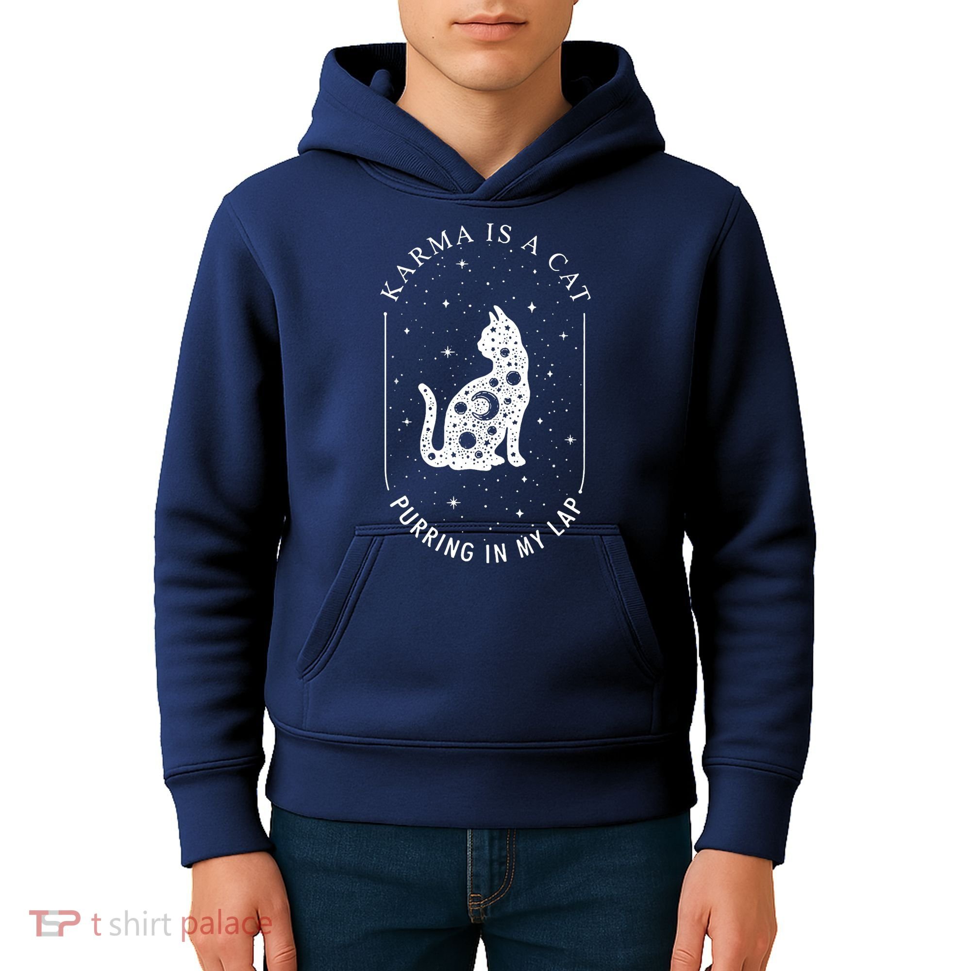 Karma Is A Cat Purring In My Lap Kids Hoodie