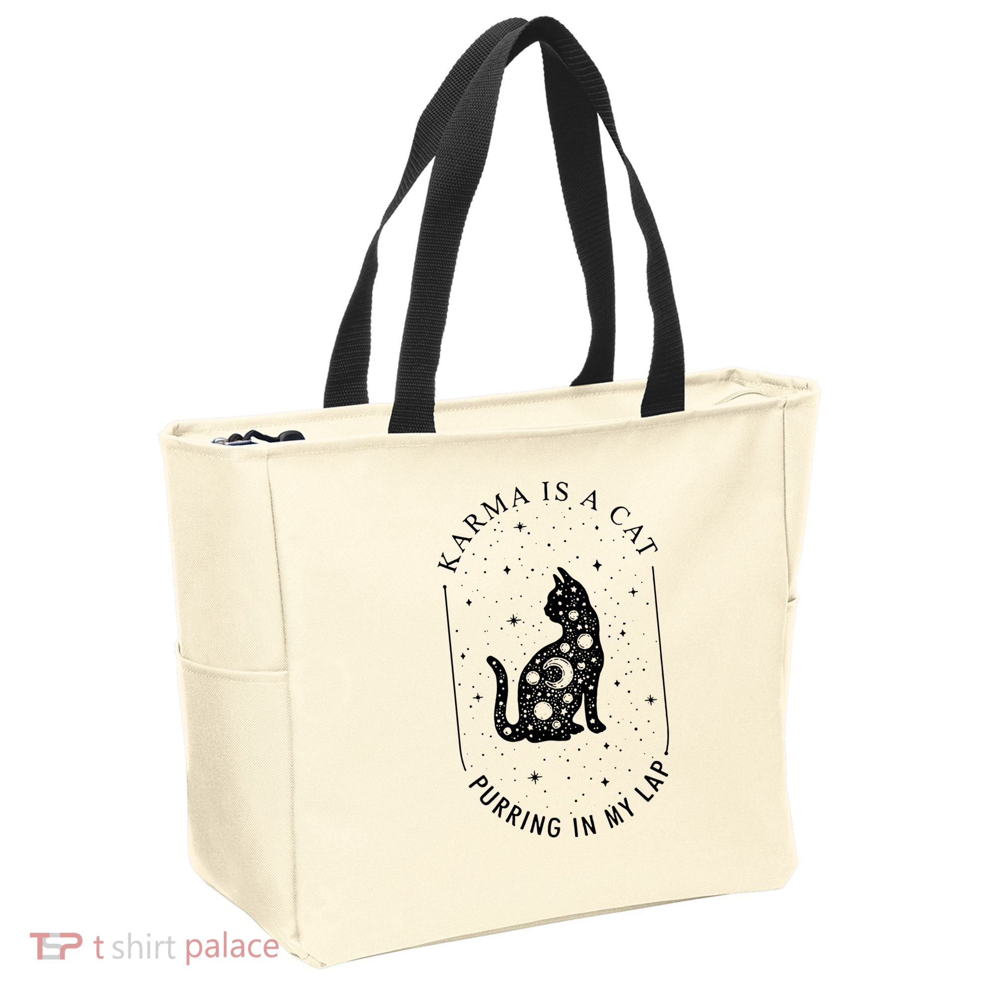 Karma Is A Cat Purring In My Lap Tote Bag
