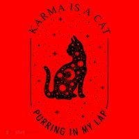 Karma Is A Cat Purring In My Lap Santa Hat thumb 1