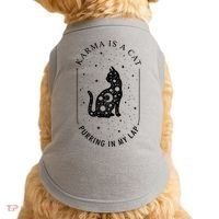 Karma Is A Cat Purring In My Lap Doggie Tank thumb 0