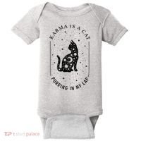 Karma Is A Cat Purring In My Lap Baby Bodysuit thumb 0