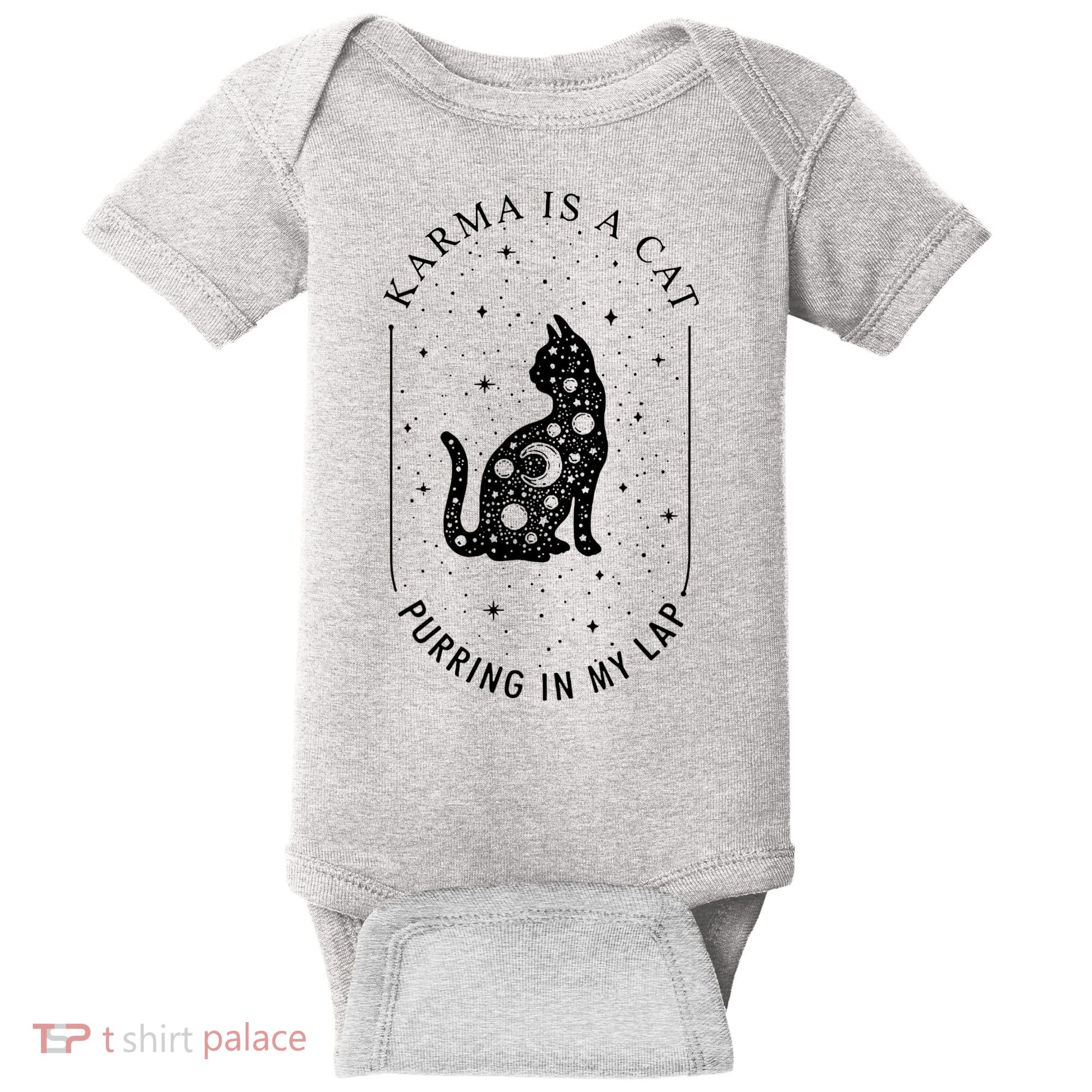 Karma Is A Cat Purring In My Lap Baby Bodysuit