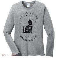 Karma Is A Cat Purring In My Lap Women's Long Sleeve Shirt thumb 0