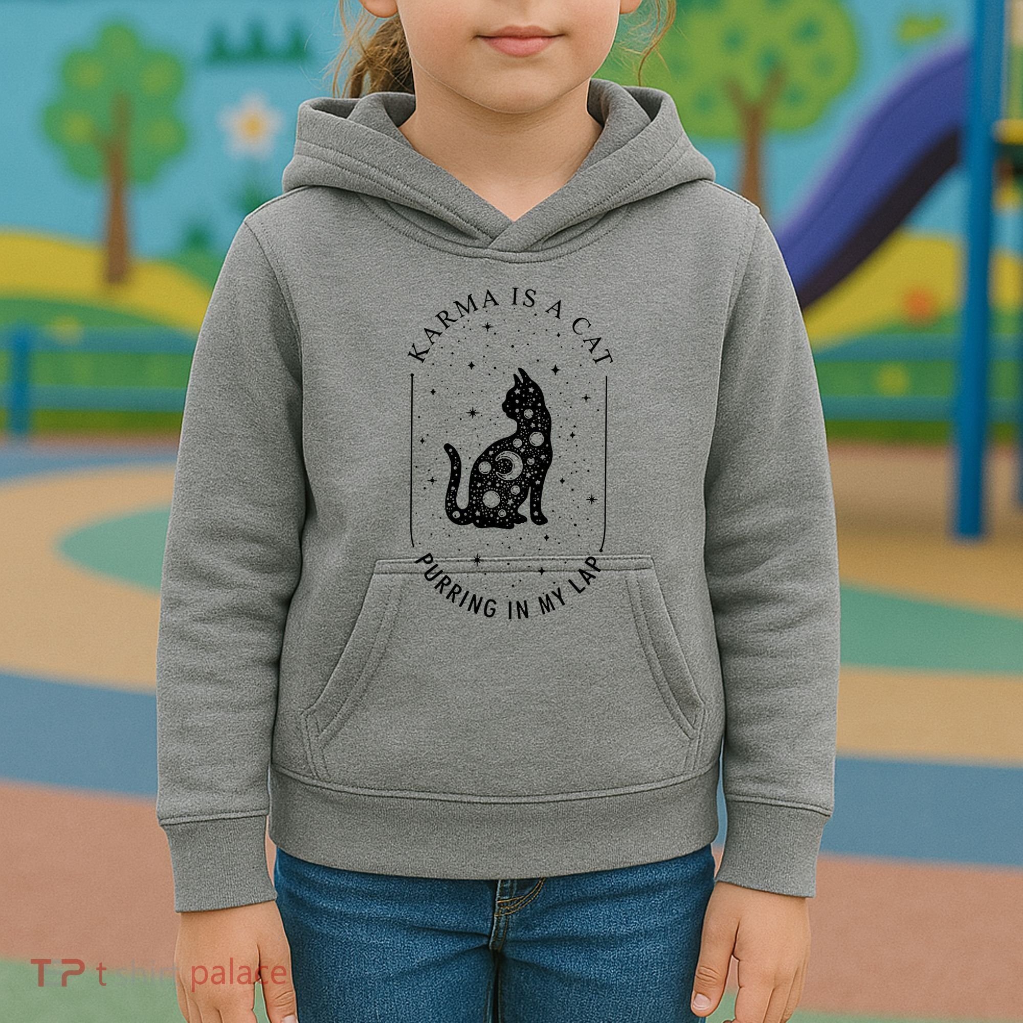 Karma Is A Cat Purring In My Lap Kids Hoodie