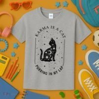 Karma Is A Cat Purring In My Lap Kids T-Shirt thumb 3