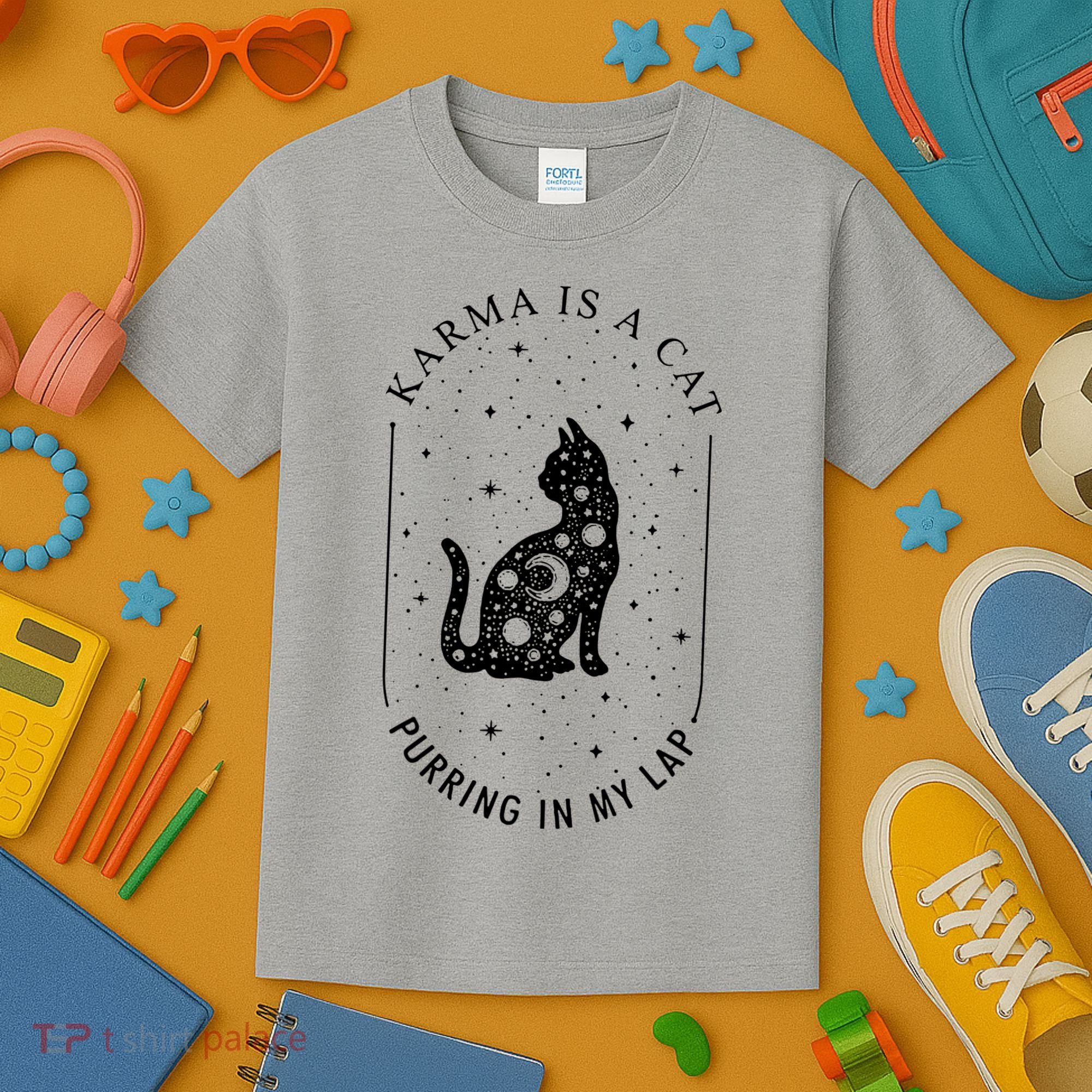 Karma Is A Cat Purring In My Lap Kids T-Shirt