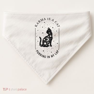 Karma Is A Cat Purring In My Lap USA-Made Doggie Bandana
