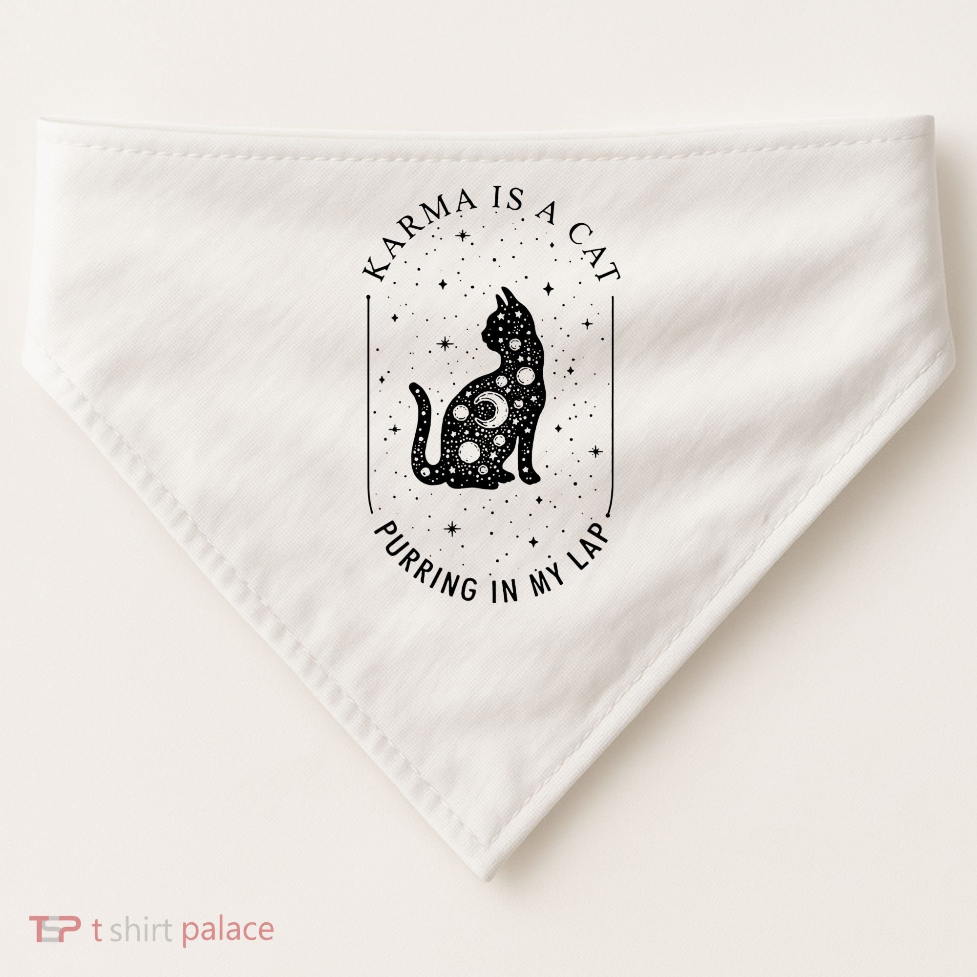 Karma Is A Cat Purring In My Lap USA-Made Doggie Bandana