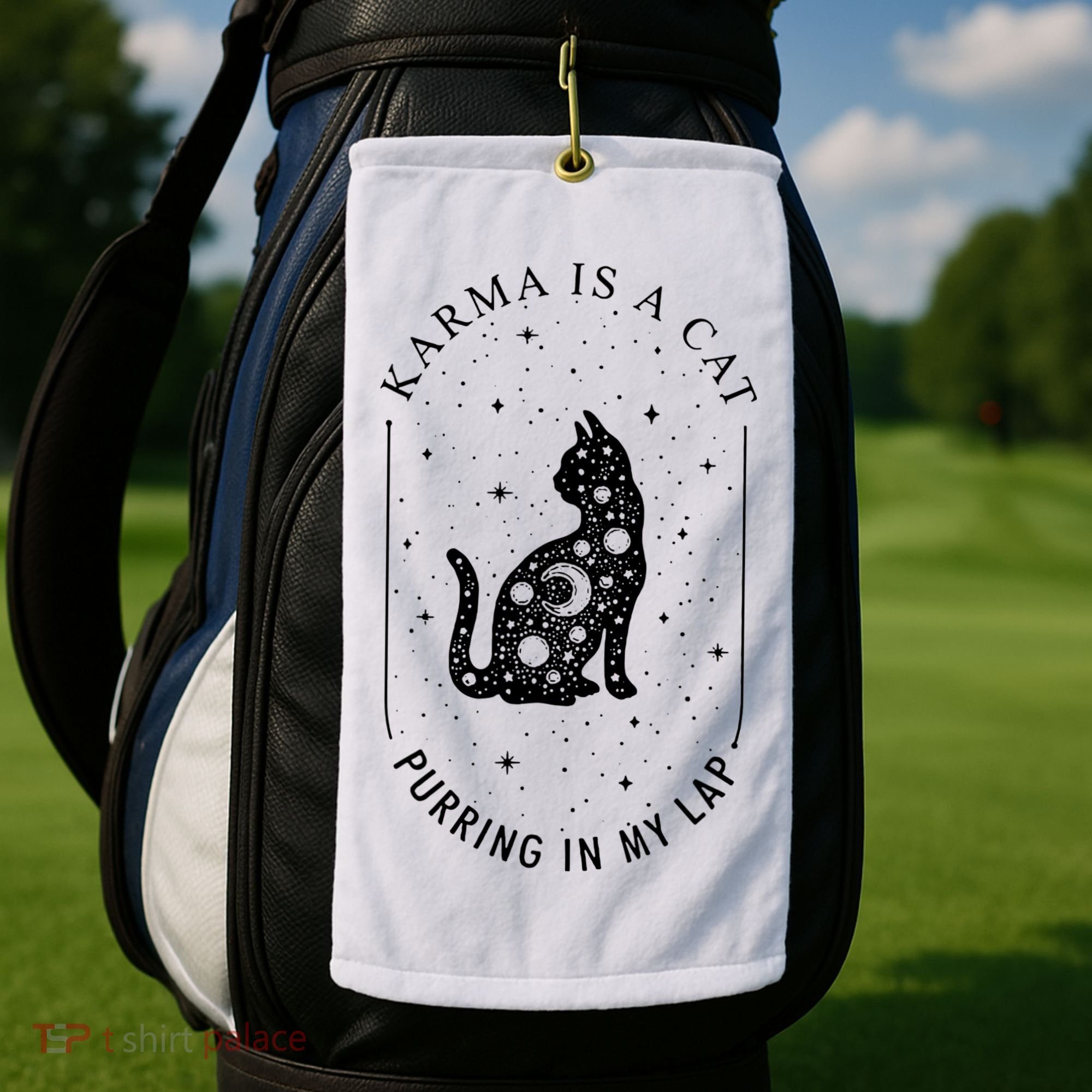 Karma Is A Cat Purring In My Lap Golf Towel