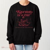 Karma Is A Cat Music Lover Fan Gift Women's Sweatshirt thumb 0
