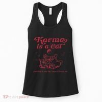 Karma Is A Cat Music Lover Fan Gift Women's Tank Top thumb 0