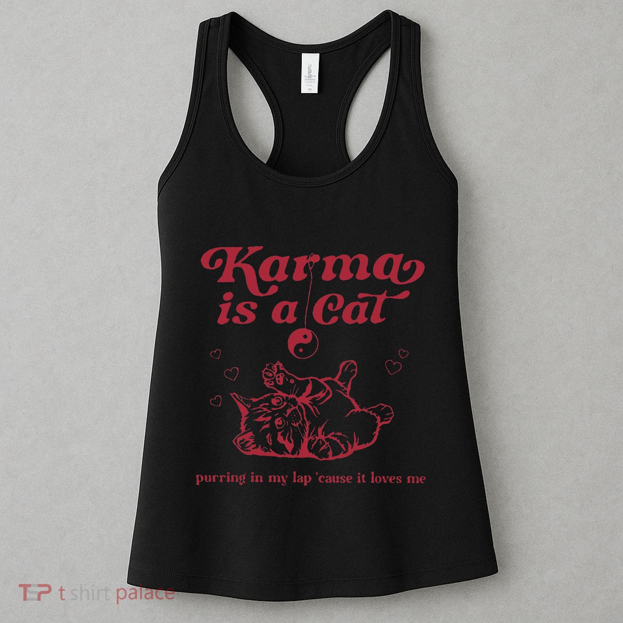 Karma Is A Cat Music Lover Fan Gift Women's Tank Top