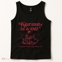 Karma Is A Cat Music Lover Fan Gift Tank Top thumb 2