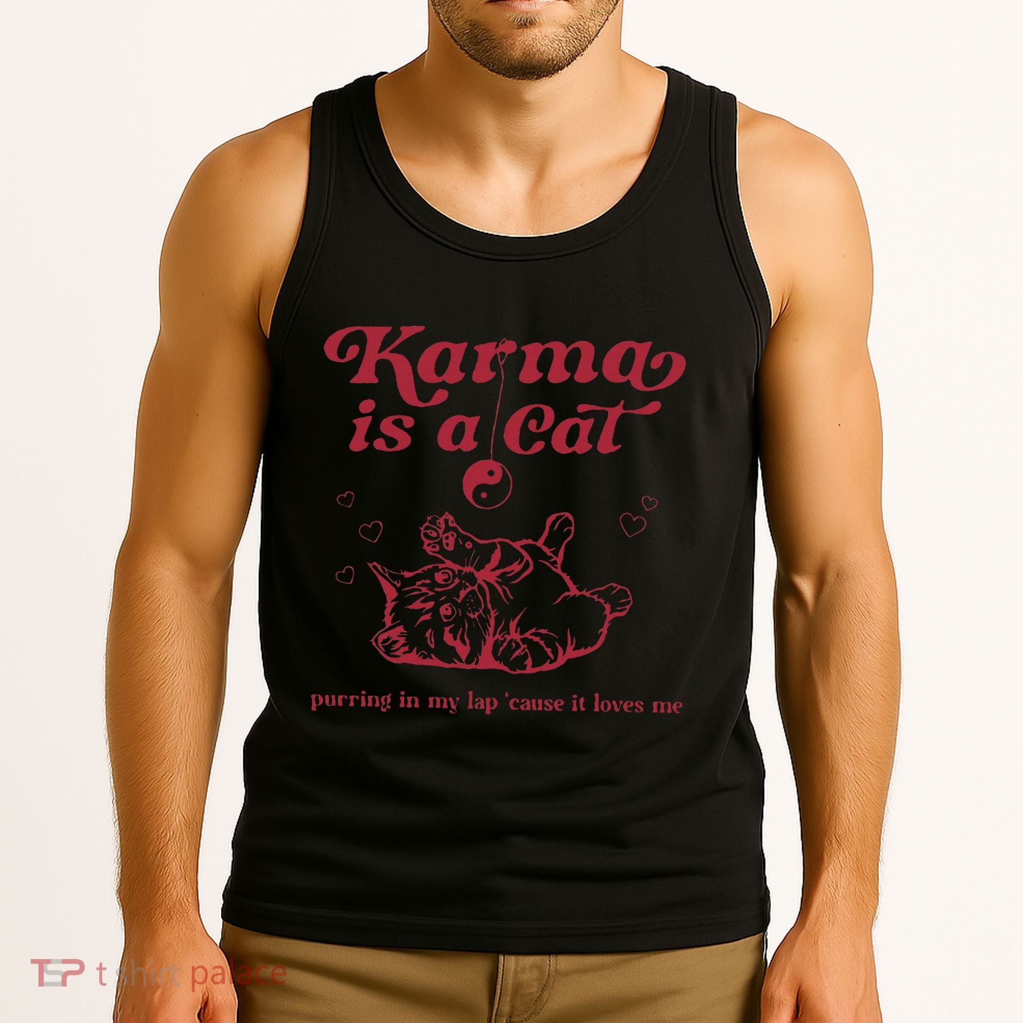 Karma Is A Cat Music Lover Fan Gift Tank Top