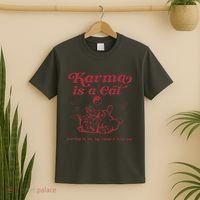 Karma Is A Cat Music Lover Fan Gift T-Shirt thumb 2