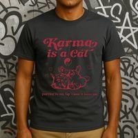Karma Is A Cat Music Lover Fan Gift T-Shirt thumb 3