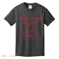 Karma Is A Cat Music Lover Fan Gift Kids T-Shirt thumb 0