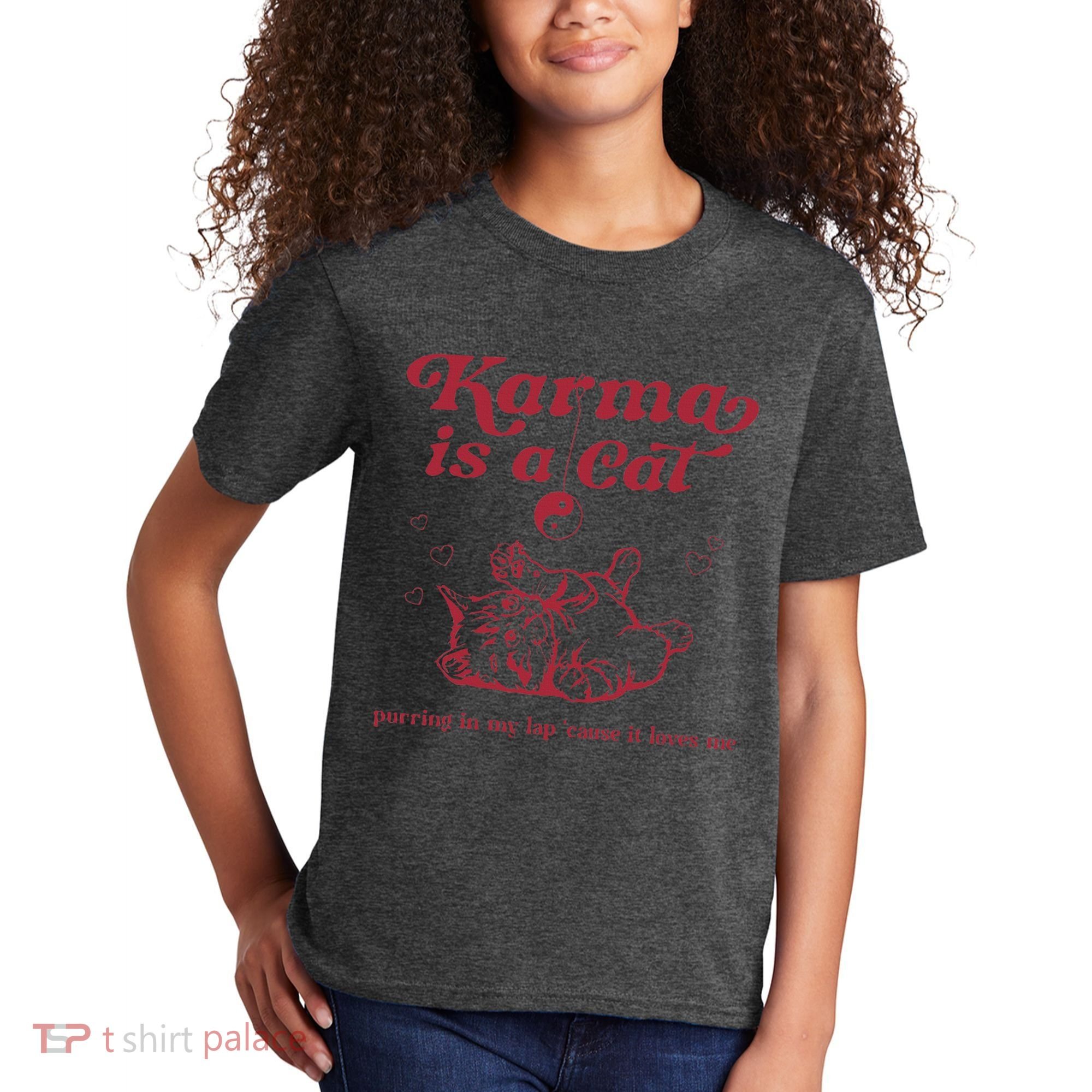 Karma Is A Cat Music Lover Fan Gift Kids T-Shirt