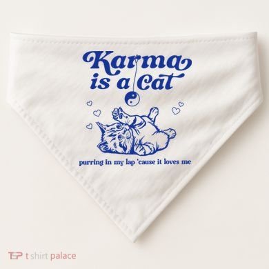 Karma Is A Cat Purring In My Lap USA-Made Doggie Bandana