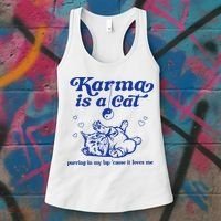 Karma Is A Cat Purring In My Lap Women's Tank Top thumb 3