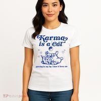Karma Is A Cat Purring In My Lap Women's T-Shirt thumb 4