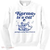 Karma Is A Cat Purring In My Lap Kids Sweatshirt thumb 0